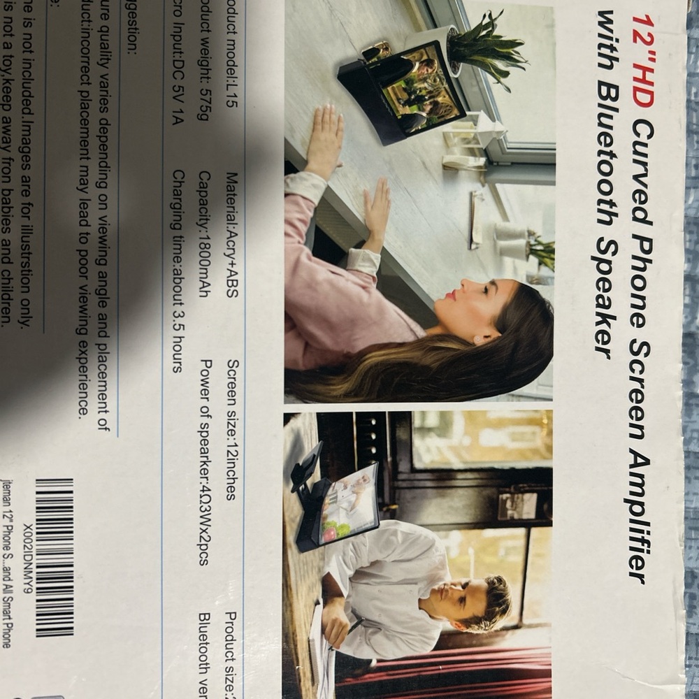 Portable Bluetooth Speaker with HD Screen Amplifier - Black